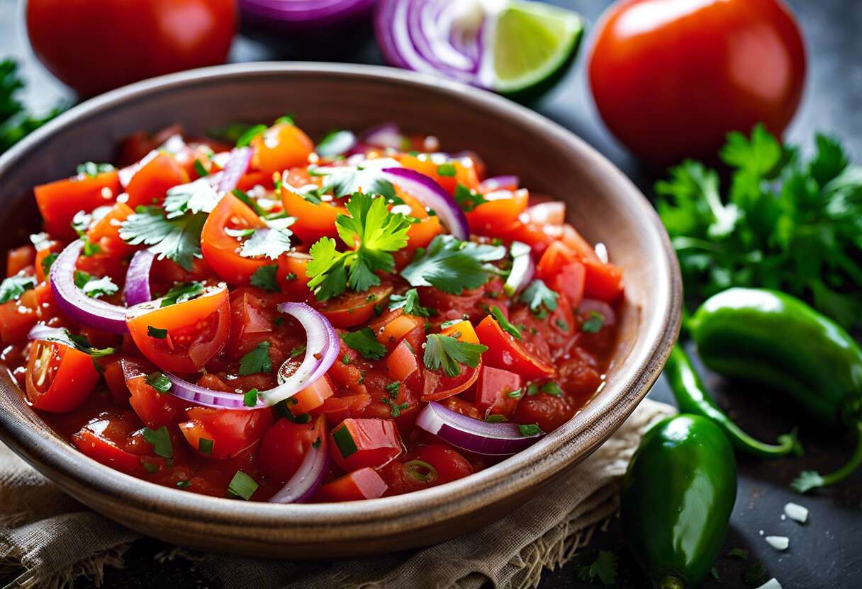 Salsa mexicaine piquante à la tomate fraîche : un incontournable fait maison