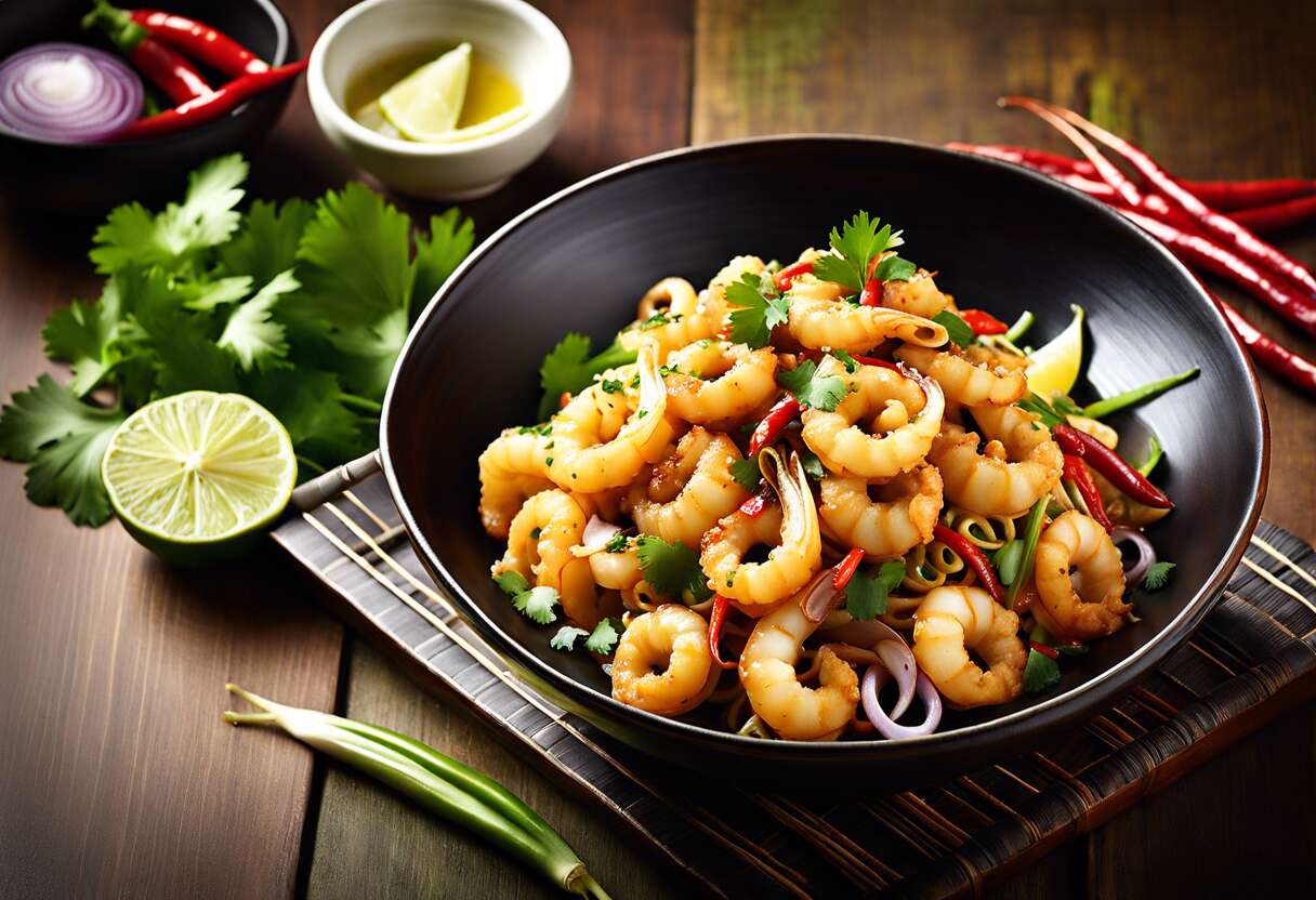 Recette de calamar au piment et épices thaï : saveurs d'Asie à votre table