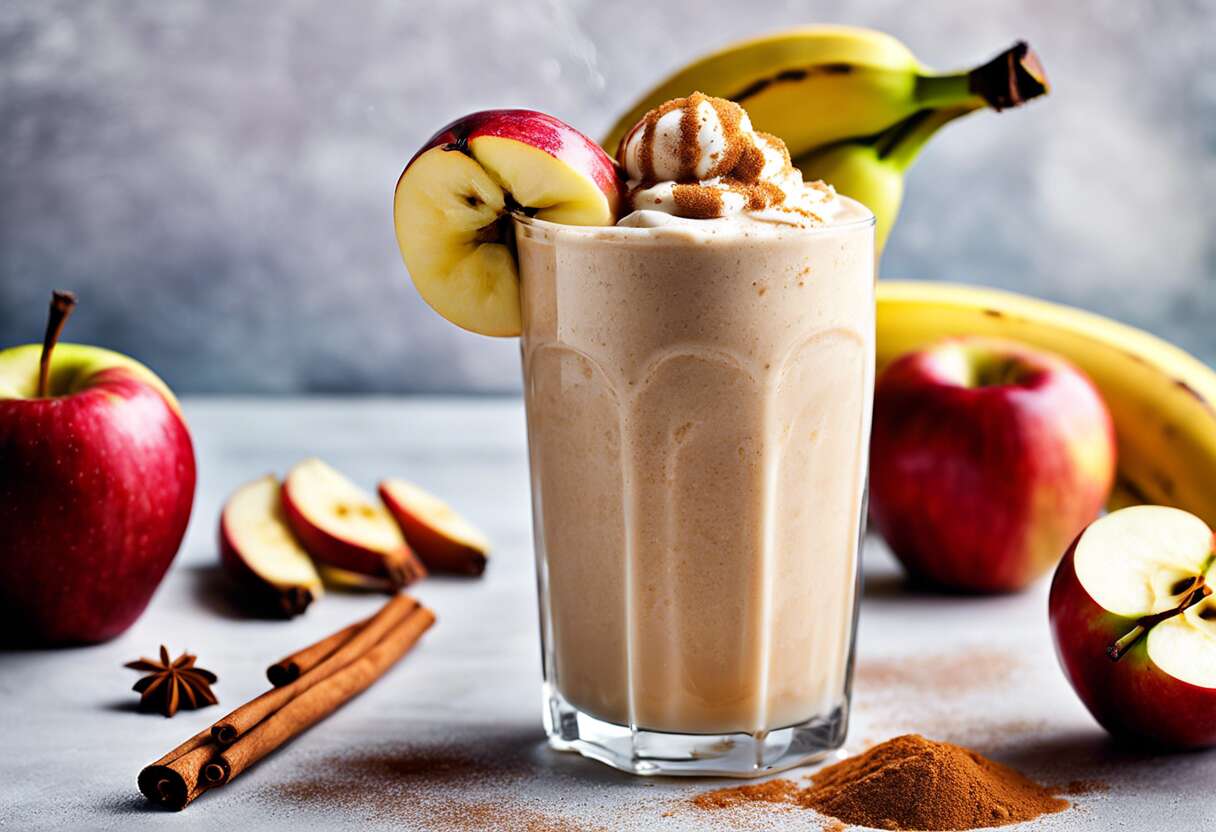 Recette facile : milkshake pomme, banane et cannelle – Délice maison
