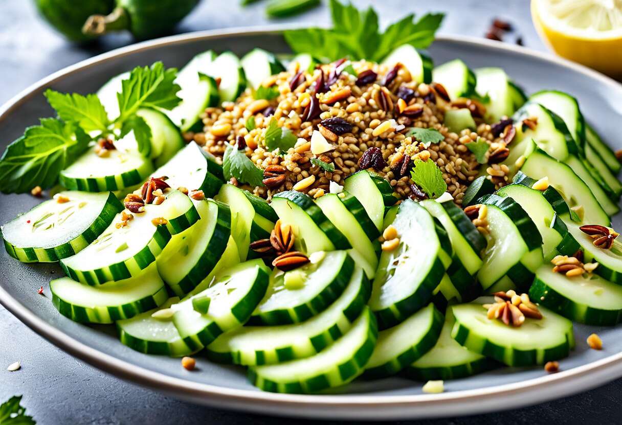 Recette facile : salade de concombre à l’ajwain et au dukkah